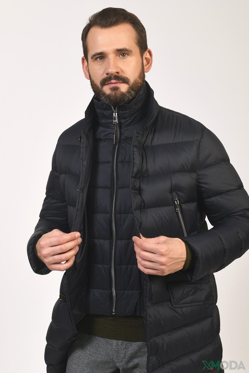 Пальто Windsor стеганое тёмно-синее