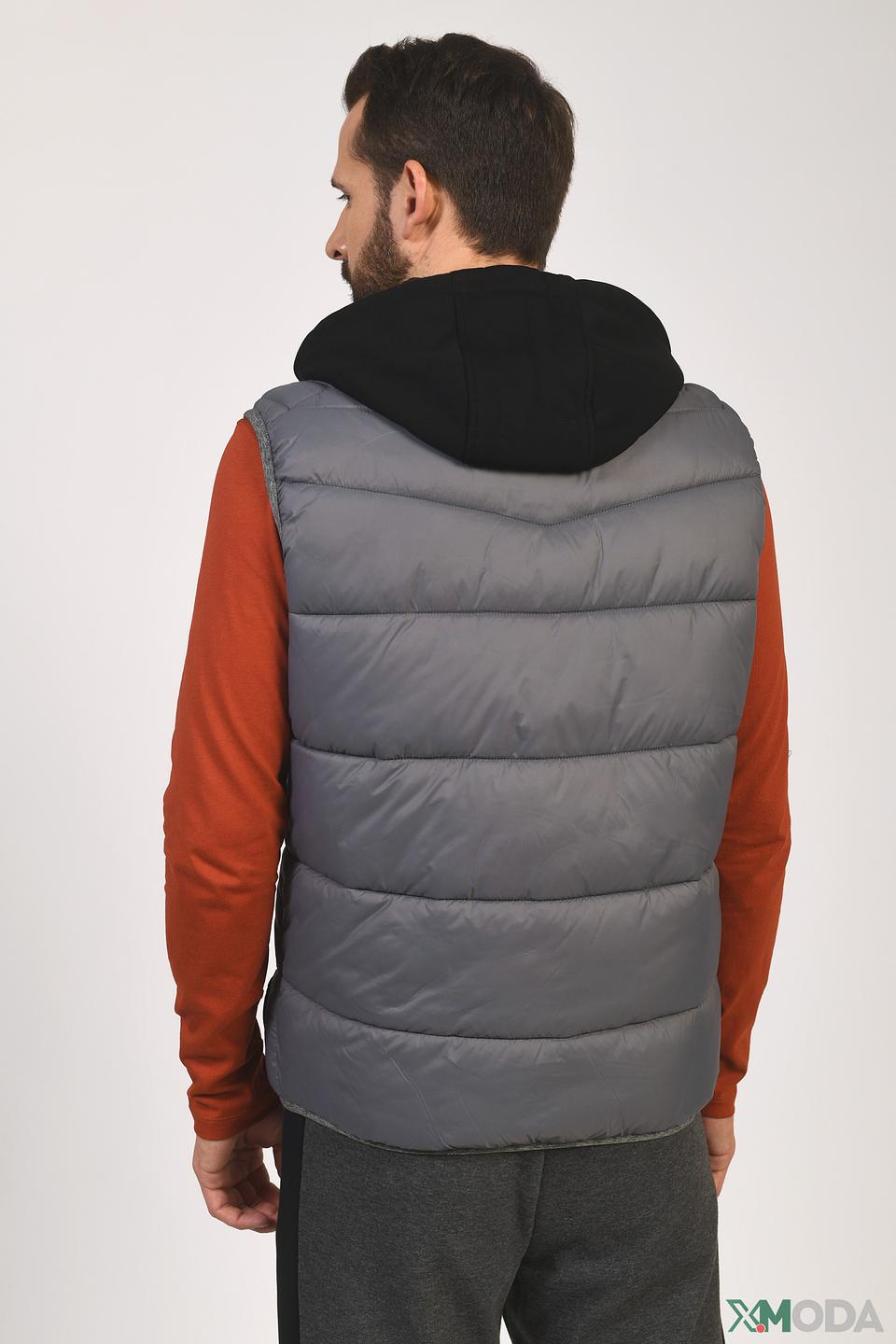 Жилет Granchio Серый с капюшоном