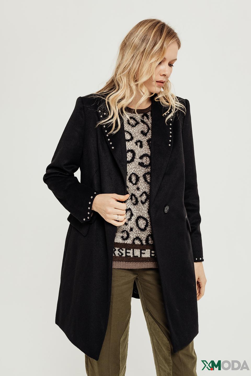 Пальто Taifun чёрное с декором