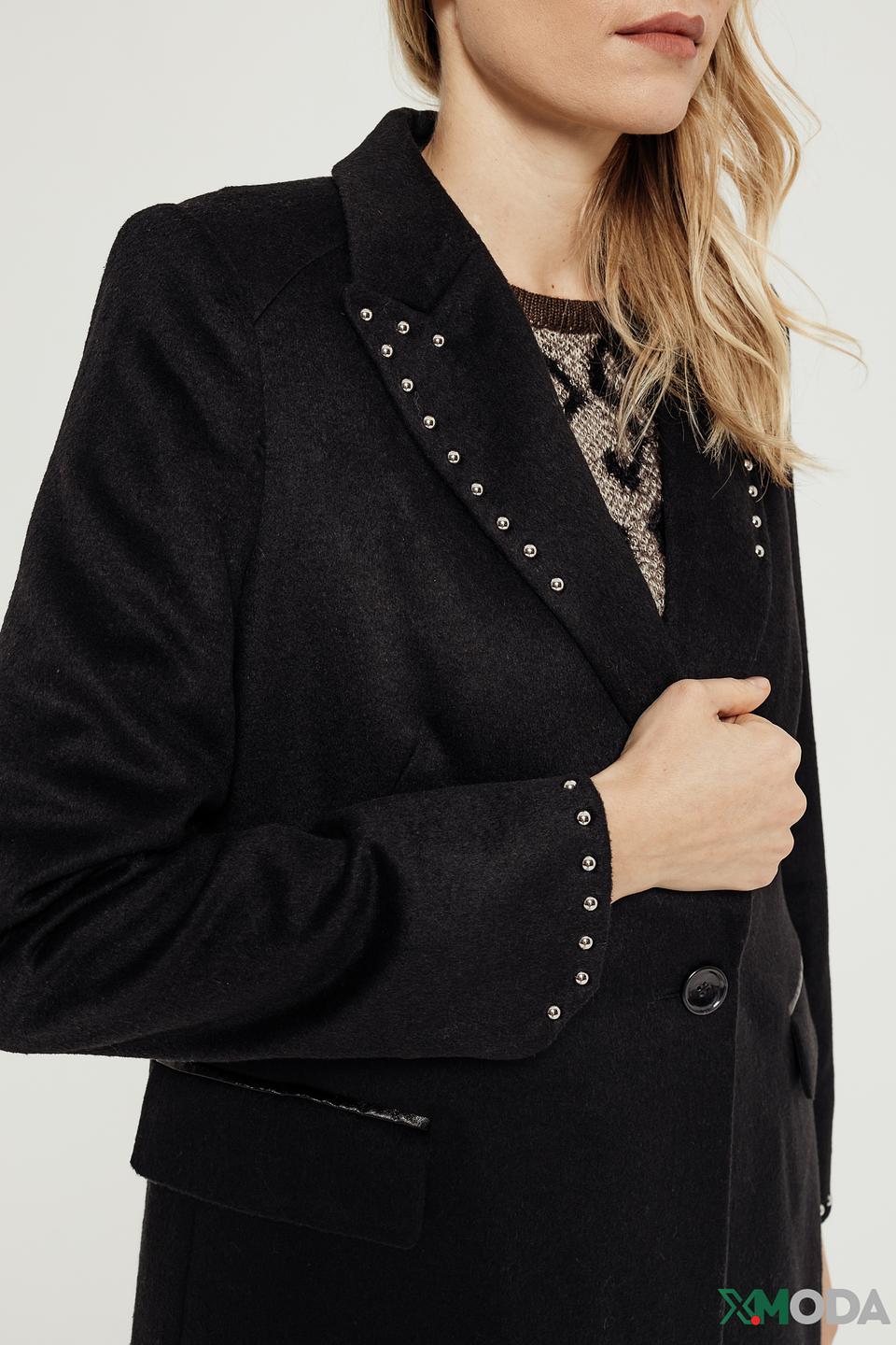 Пальто Taifun чёрное с декором