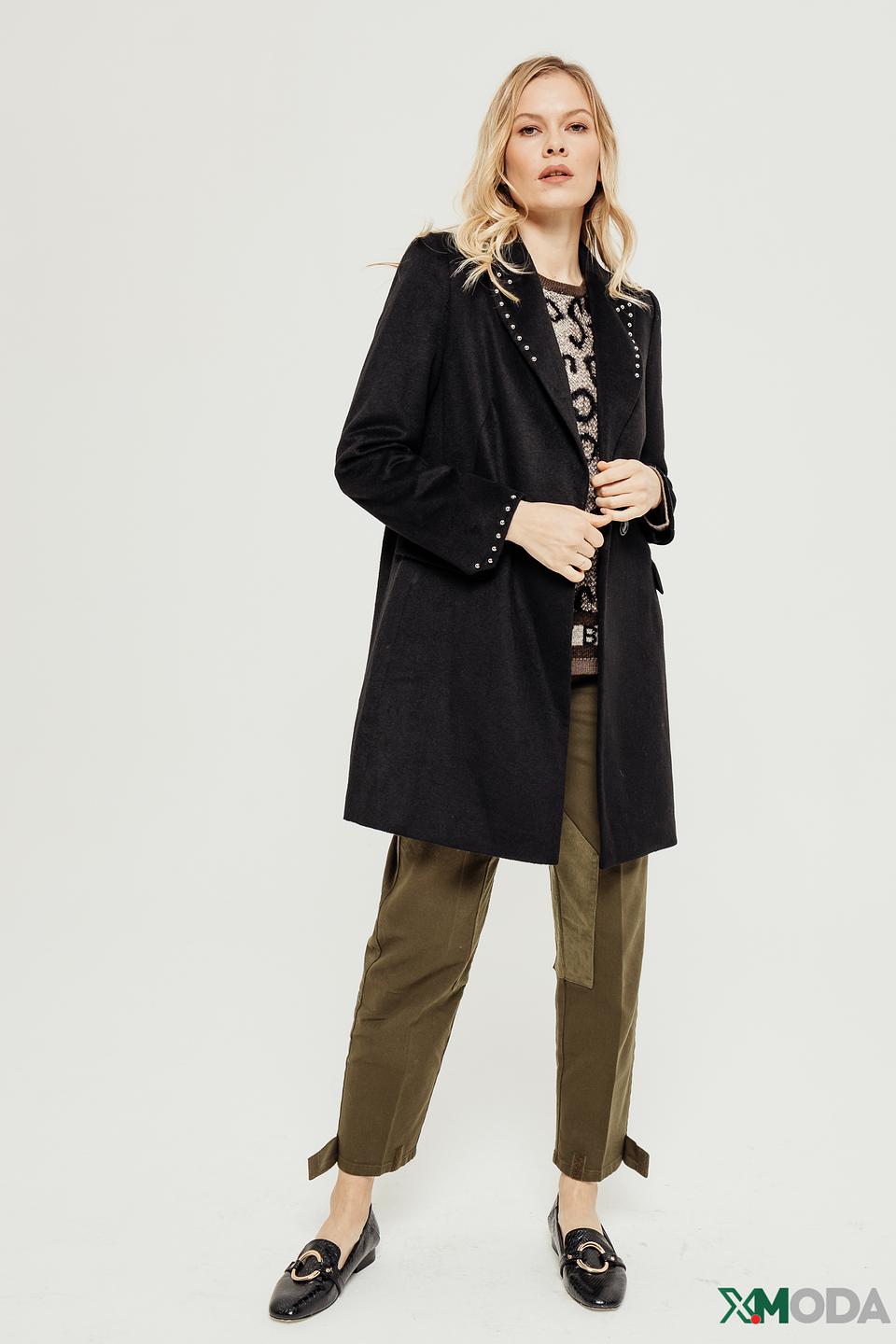 Пальто Taifun чёрное с декором