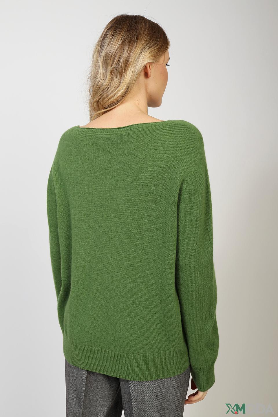 Пуловер Oui зелёный кашемир