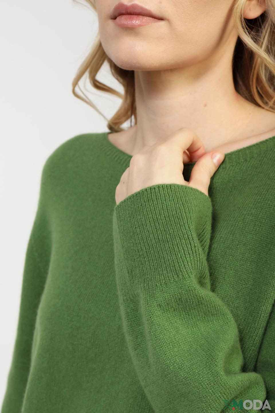Пуловер Oui зелёный кашемир