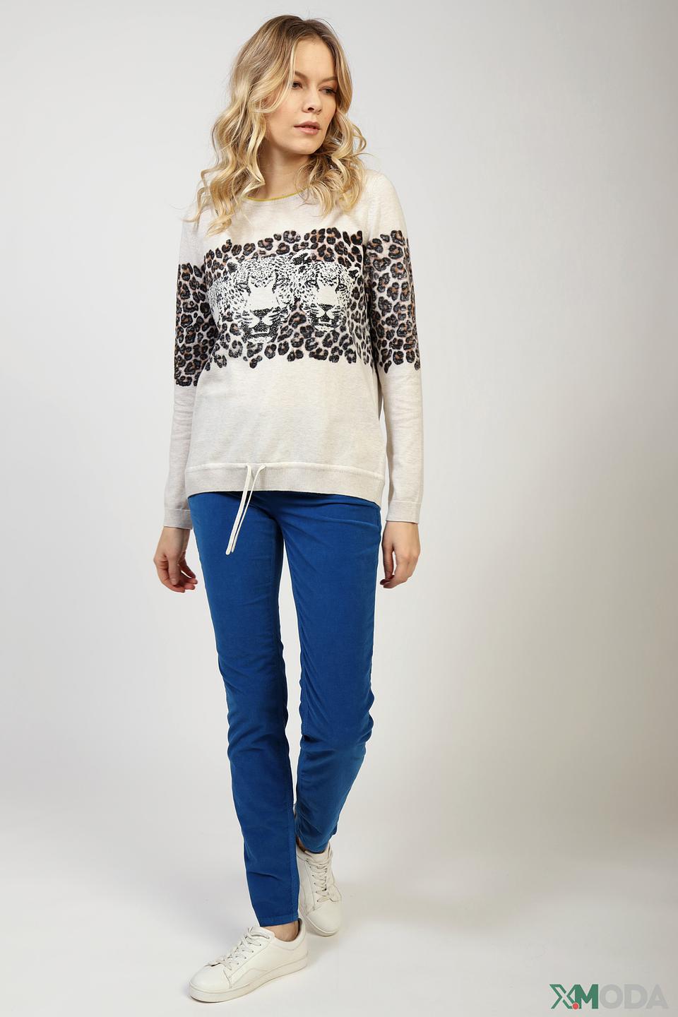 Пуловер Oui с леопардовым принтом