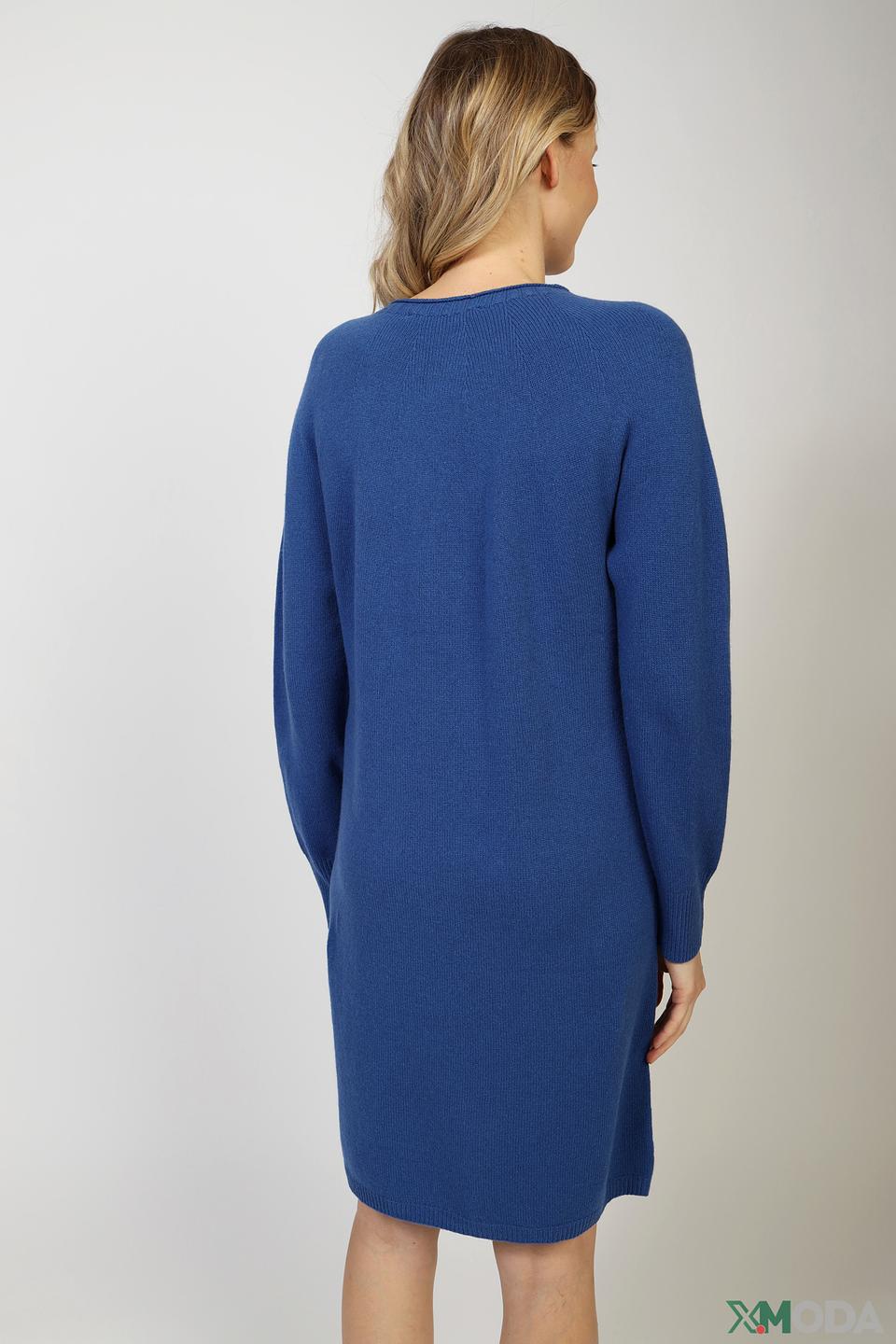 Платье Oui вязаное синее