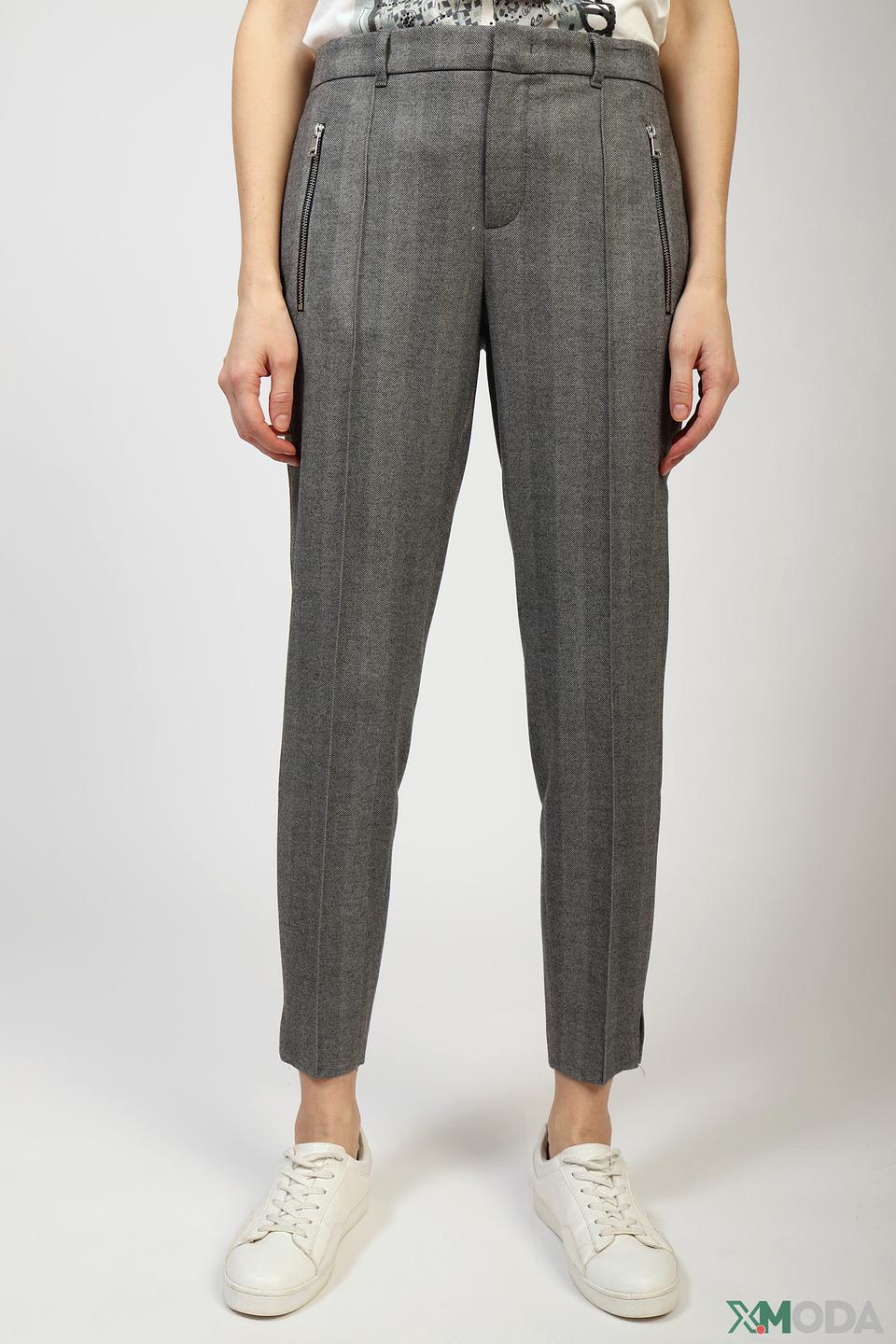 Брюки Oui в клетку серые