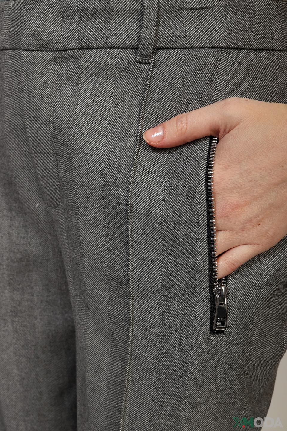 Брюки Oui в клетку серые