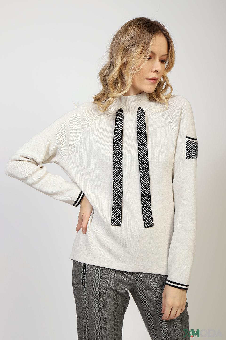 Пуловер Oui с узором "ёлочка"