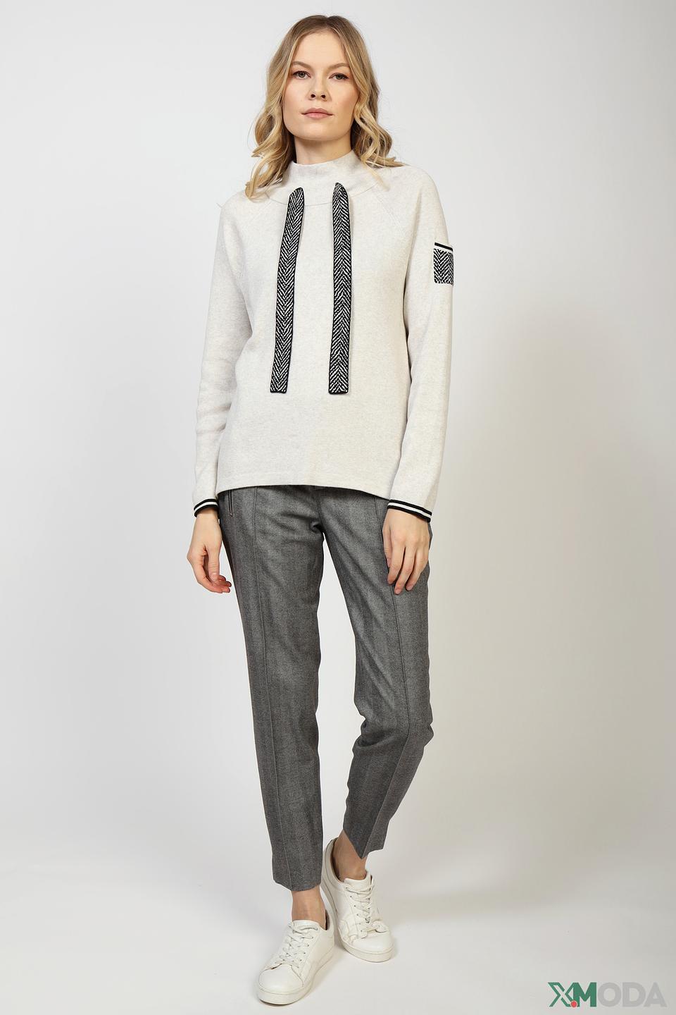 Пуловер Oui с узором "ёлочка"