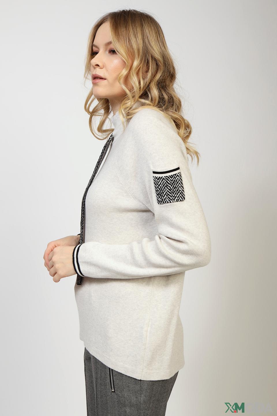 Пуловер Oui с узором "ёлочка"