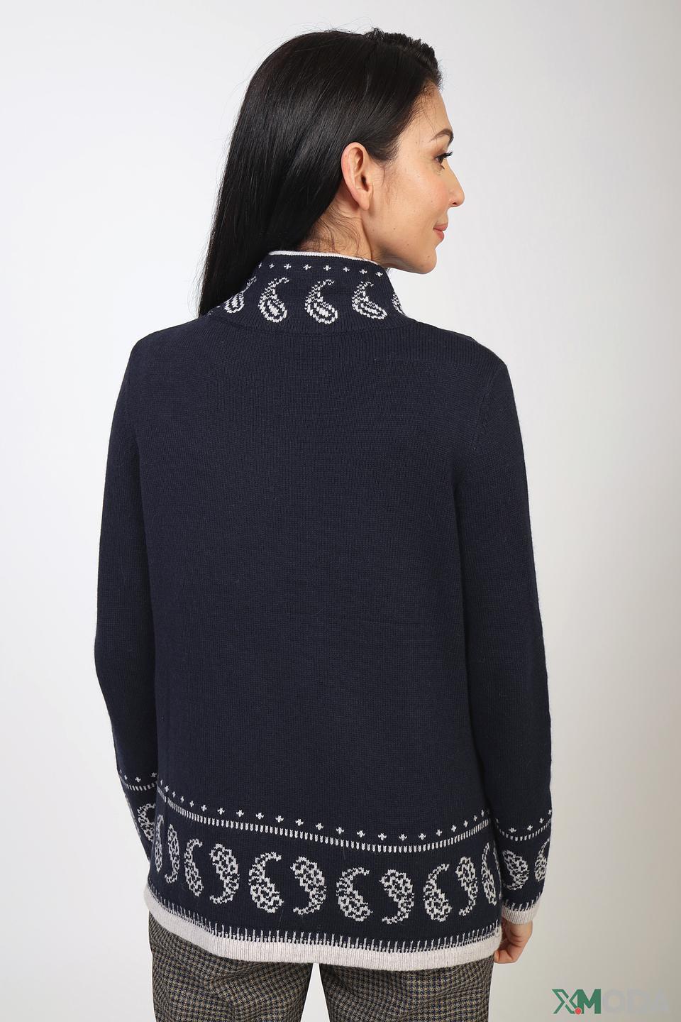 Пуловер Olsen с узором тёмно-синий