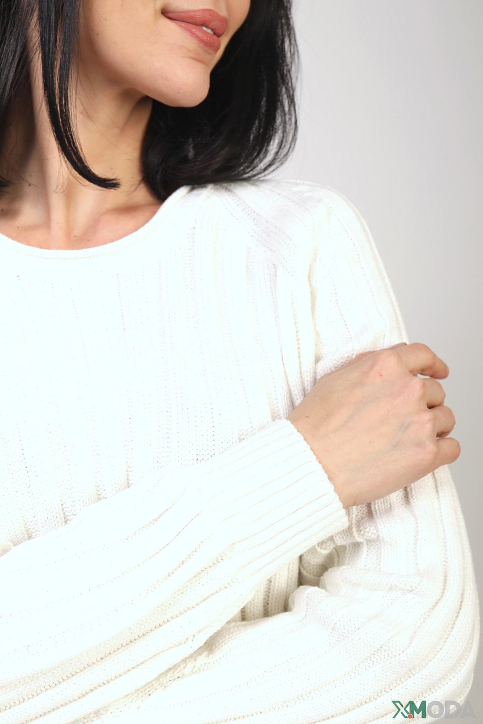 Пуловер Olsen женский белый с косами