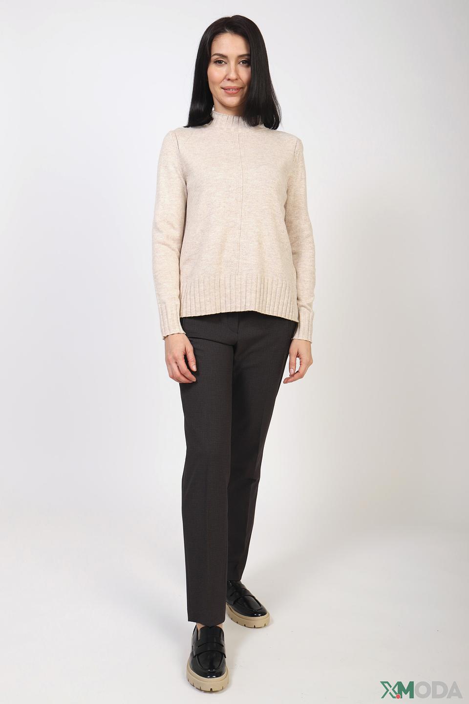 Пуловер Bianca с рукавами-фонариками бежевый