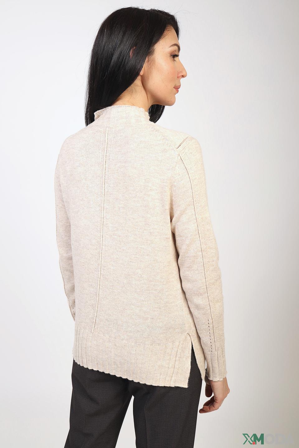 Пуловер Bianca с рукавами-фонариками бежевый