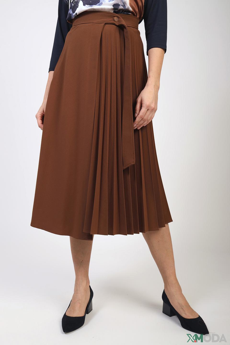 Юбка Kaos плиссированная коричневая