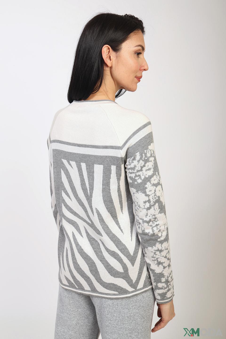 Пуловер Rabe collection с принтом серый