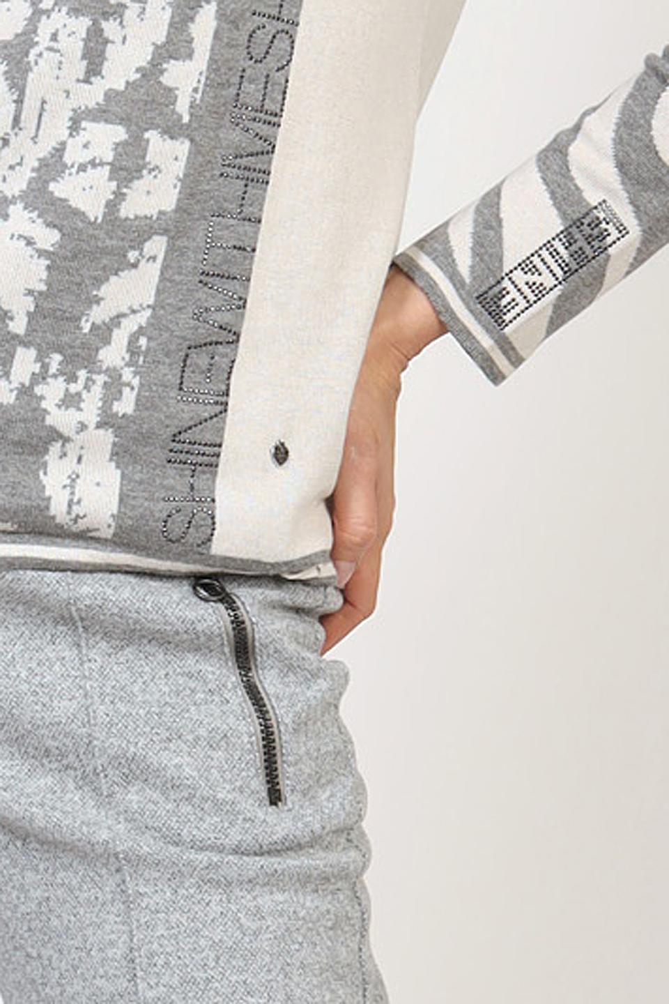 Пуловер Rabe collection с принтом серый