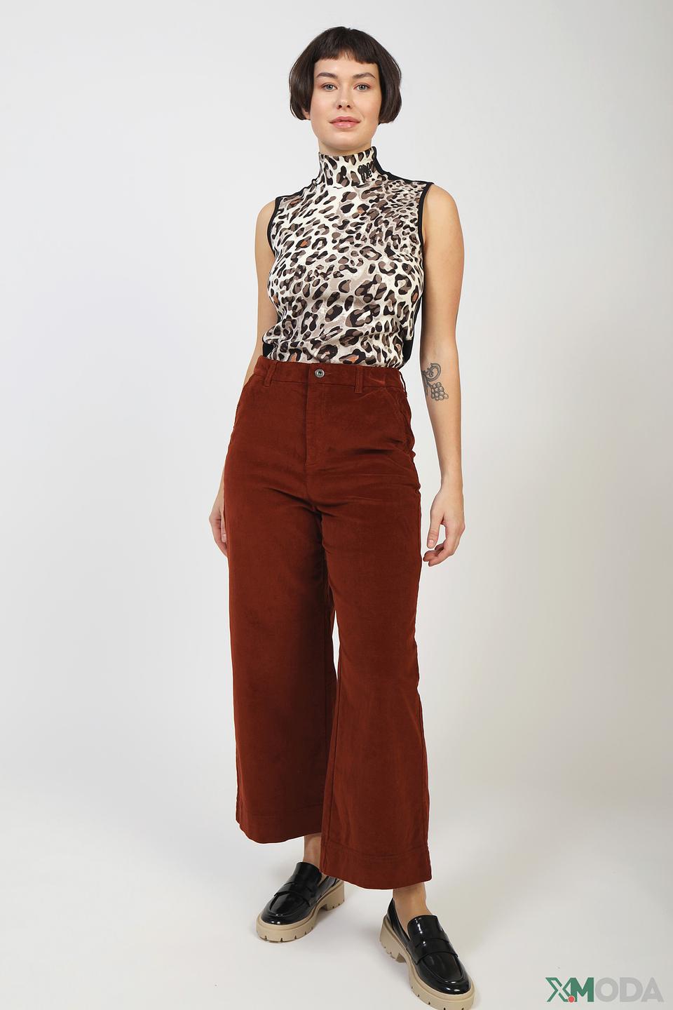 Брюки QS вельветовые терракотовые