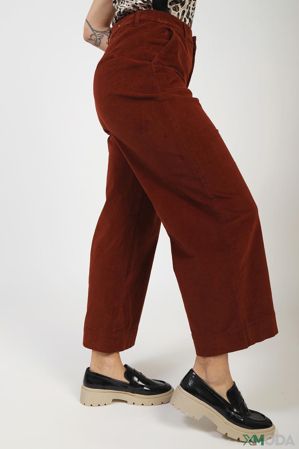 Брюки QS вельветовые терракотовые
