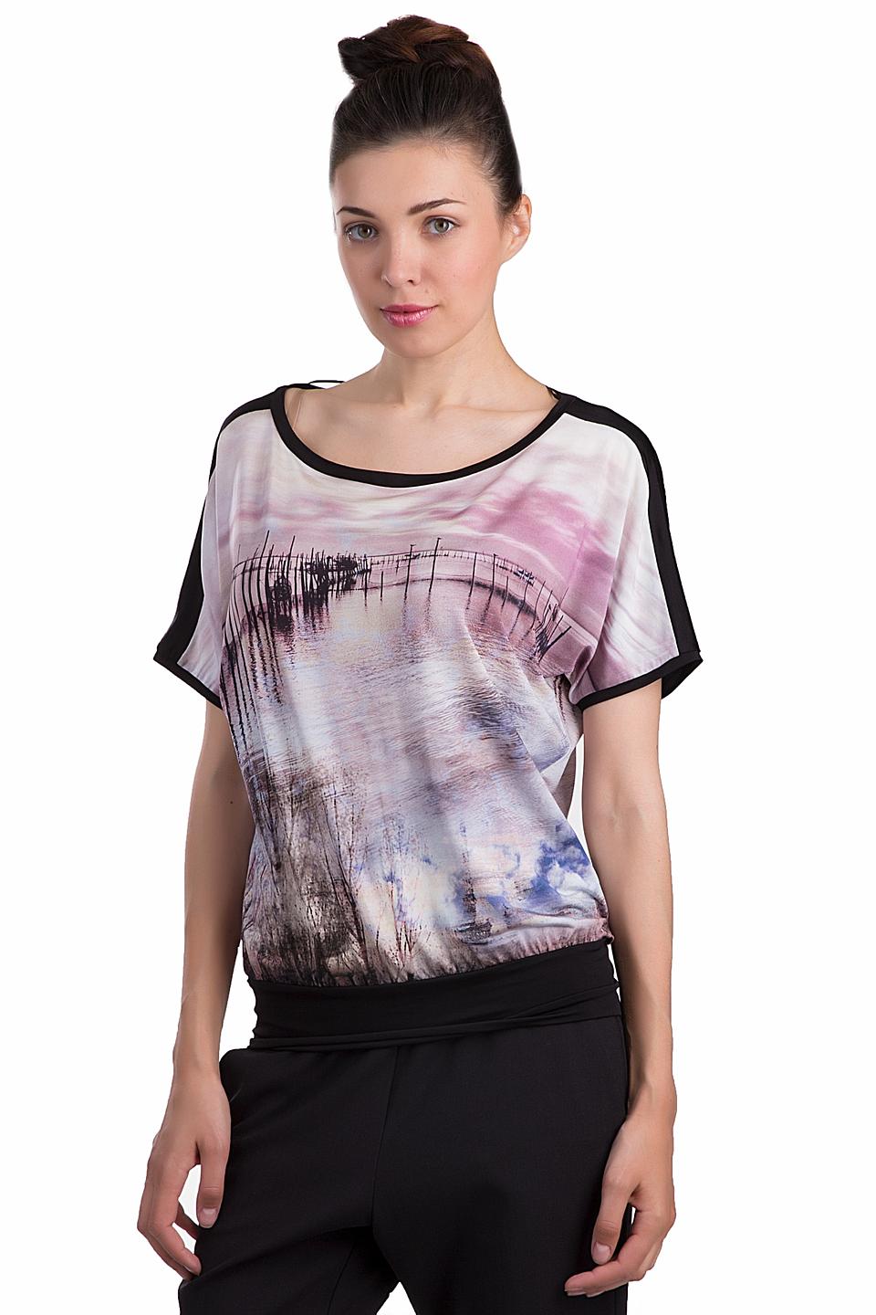 Блуза Comma с пейзажным принтом