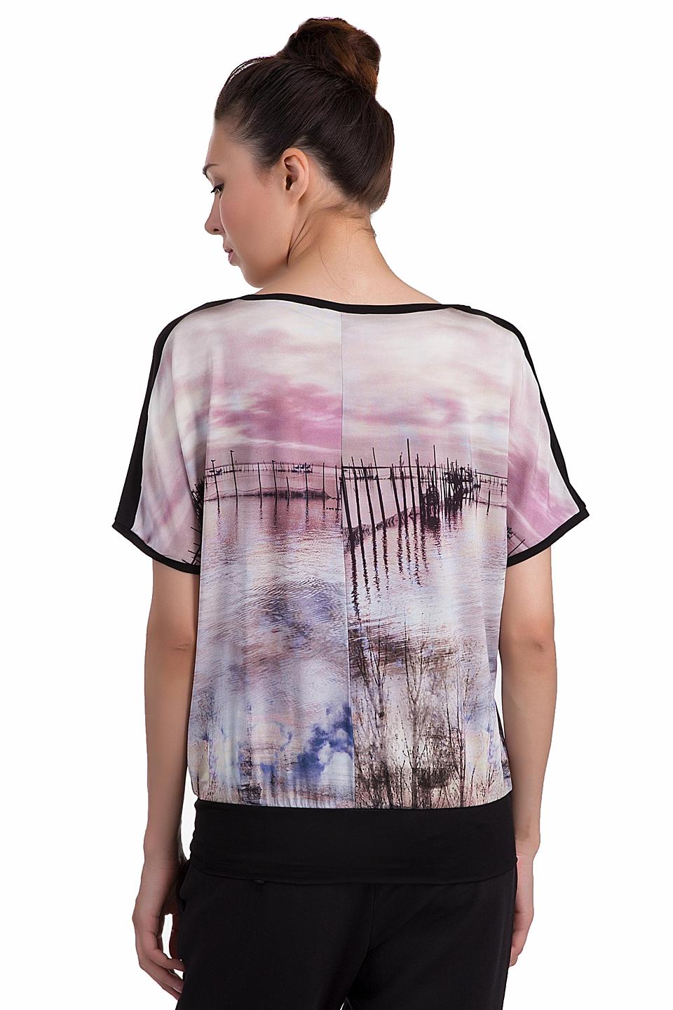 Блуза Comma с пейзажным принтом