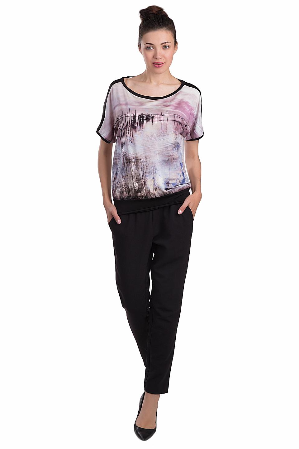 Блуза Comma с пейзажным принтом