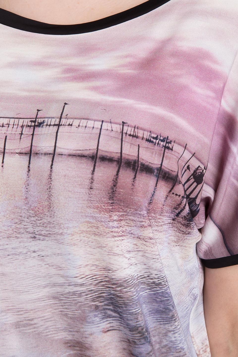 Блуза Comma с пейзажным принтом