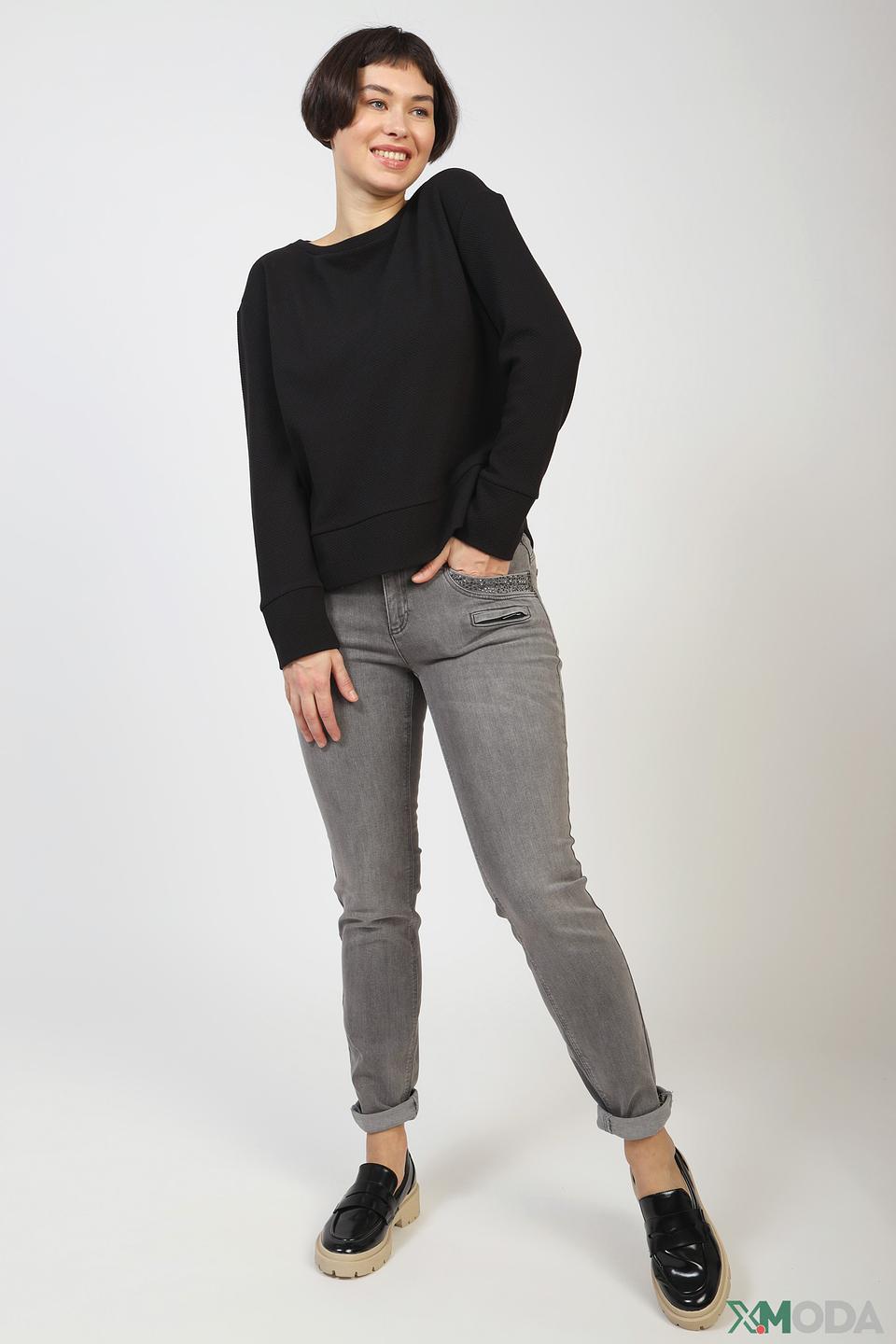 Пуловер Comma чёрный с текстурой