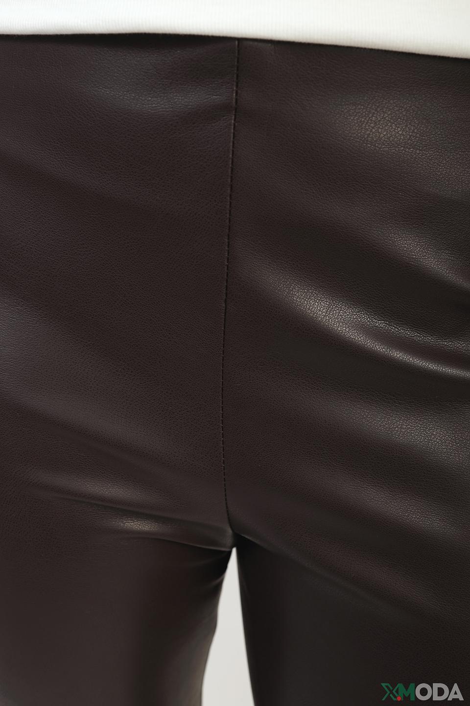 Брюки кожаные Oui коричневые