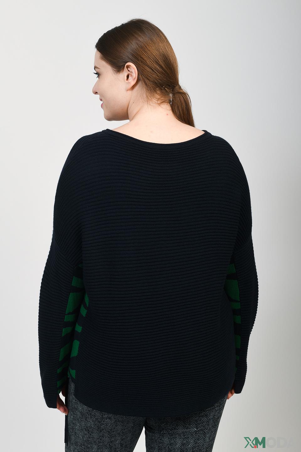 Пуловер Doris Streich с зелёными вставками