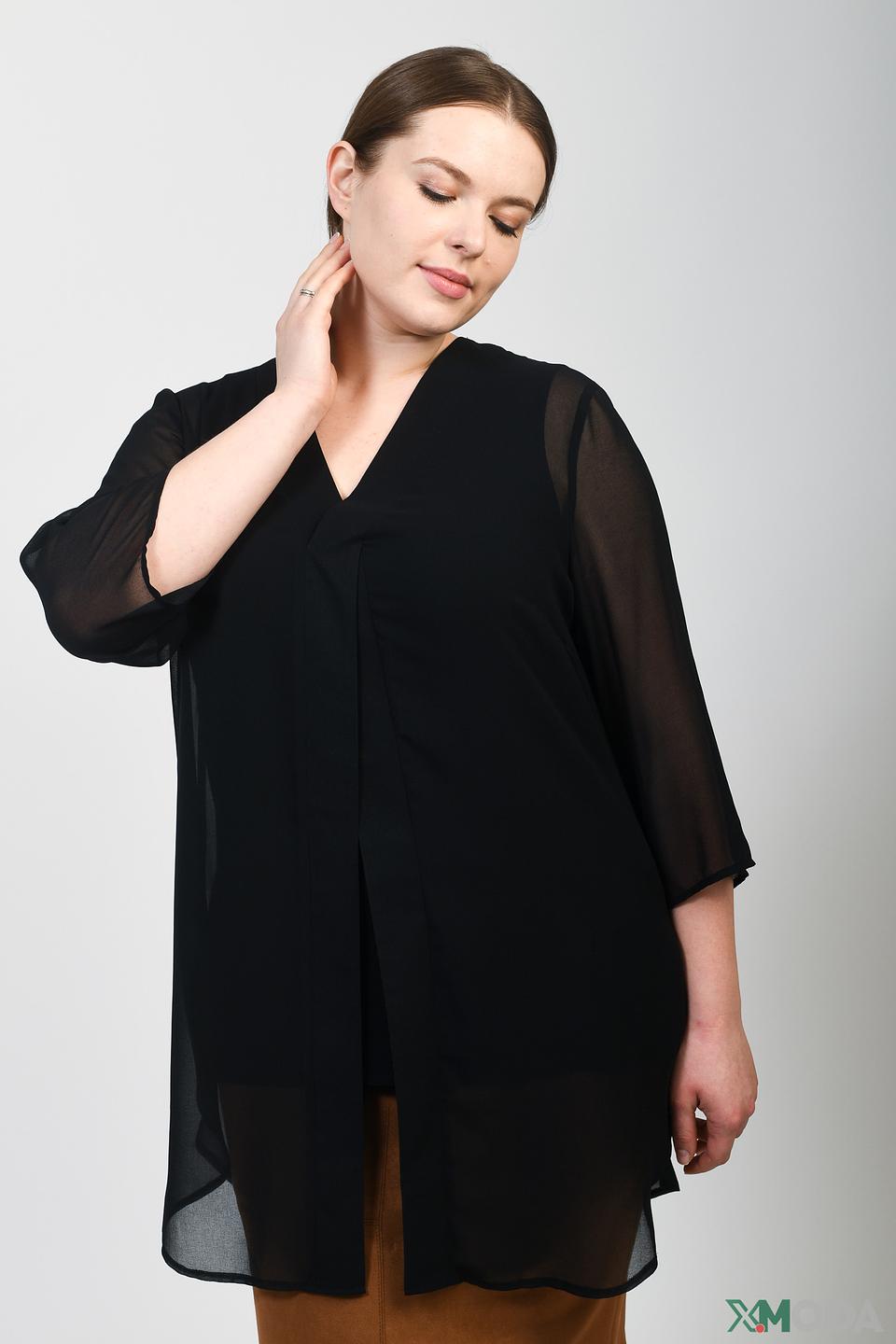 Блуза Doris Streich чёрная с V-образным вырезом