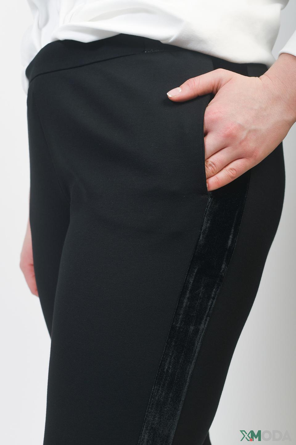 Брюки Frapp с бархатом черные