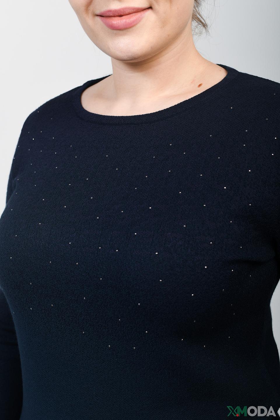 Пуловер Rabe collection с пайетками тёмно-синий
