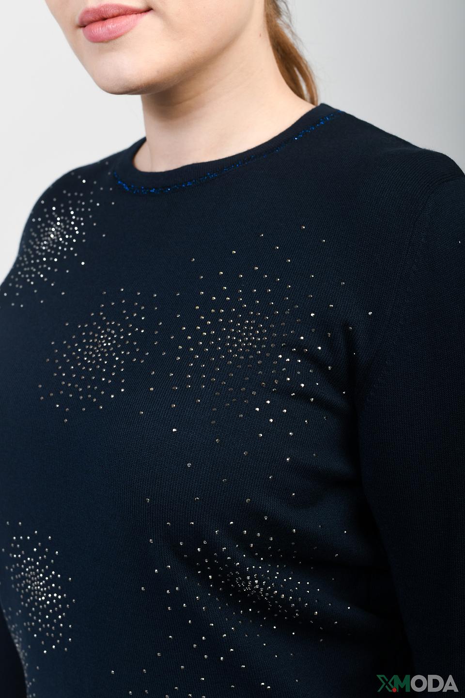 Пуловер Rabe collection с пайетками тёмно-синий