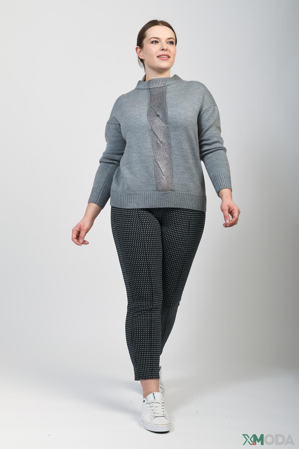 Пуловер Pezzo серый с косами