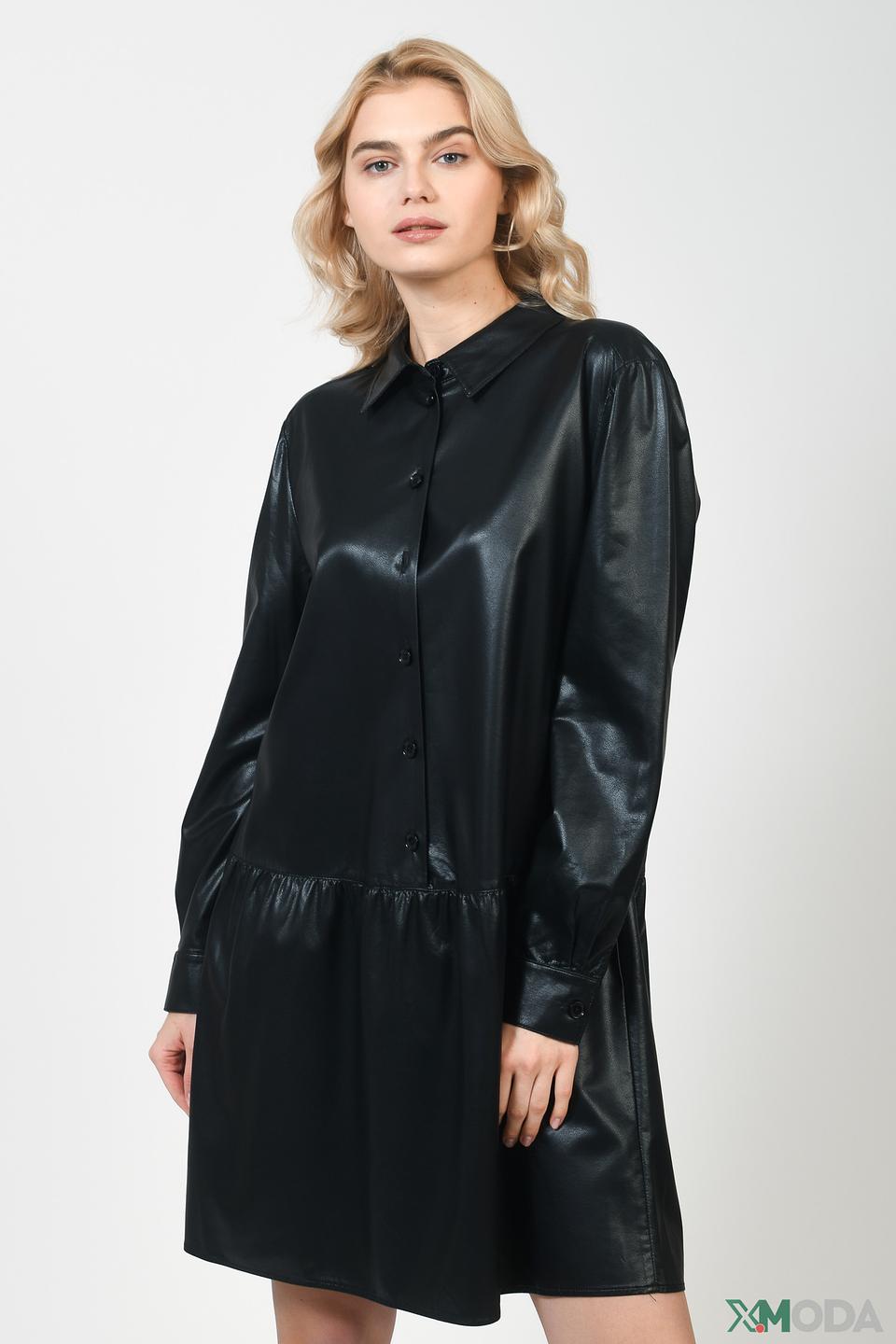 Платье Marc Aurel из экокожи чёрное