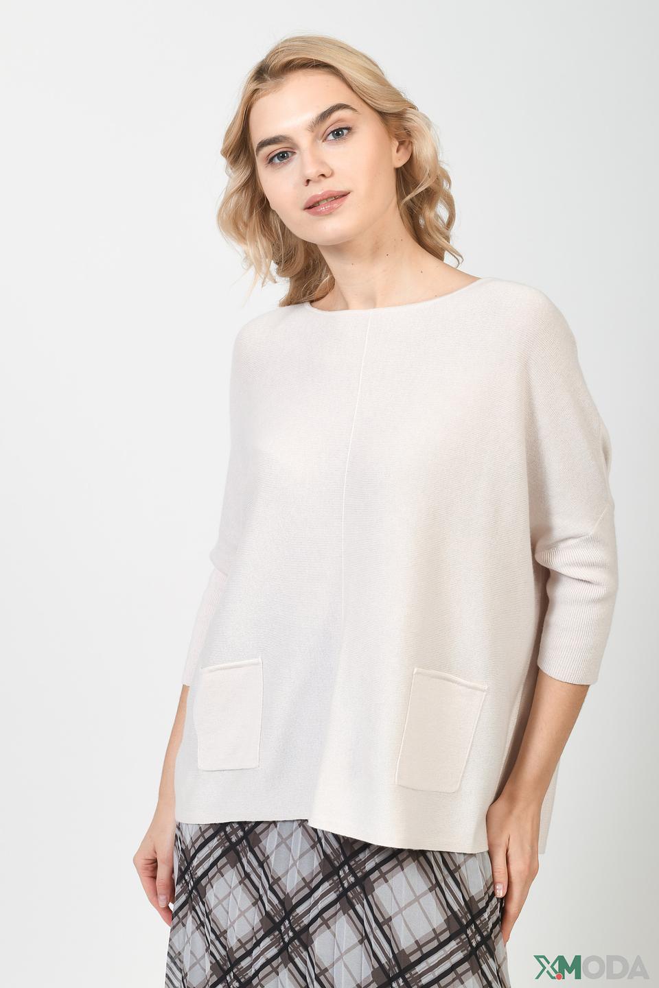 Пуловер Lecomte бежевый с карманами