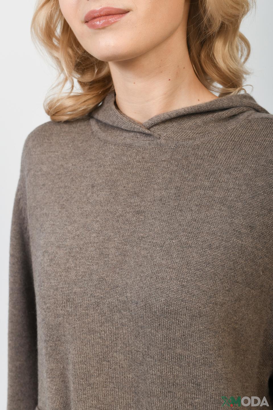 Пуловер Lecomte с капюшоном бежевый