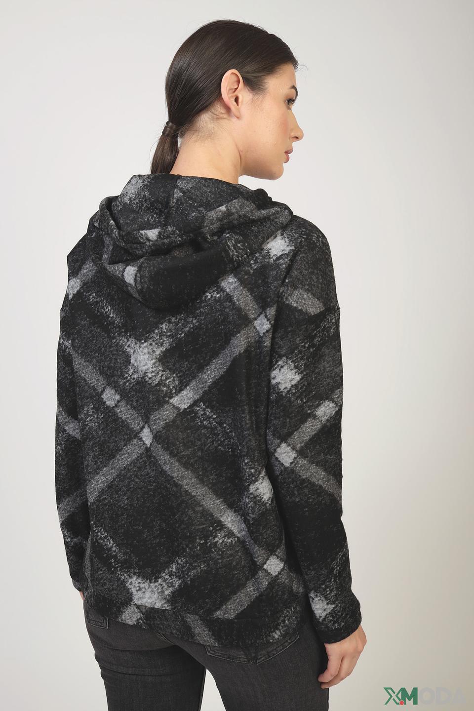 Пуловер Erfo с капюшоном в клетку