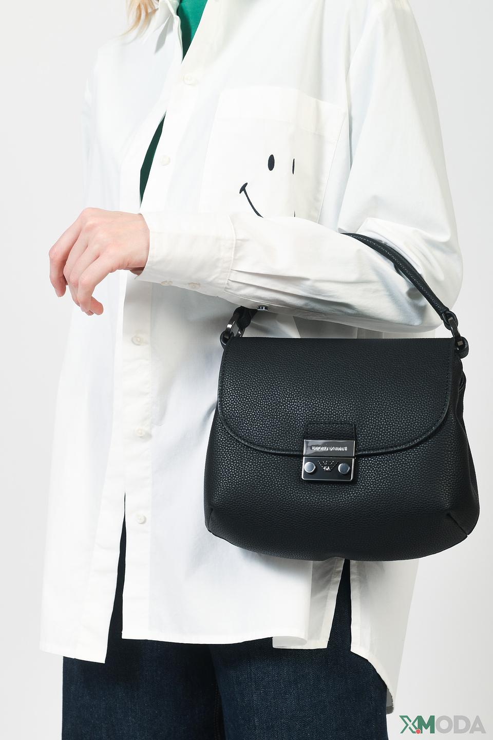 Сумка EA7 чёрная на плечо