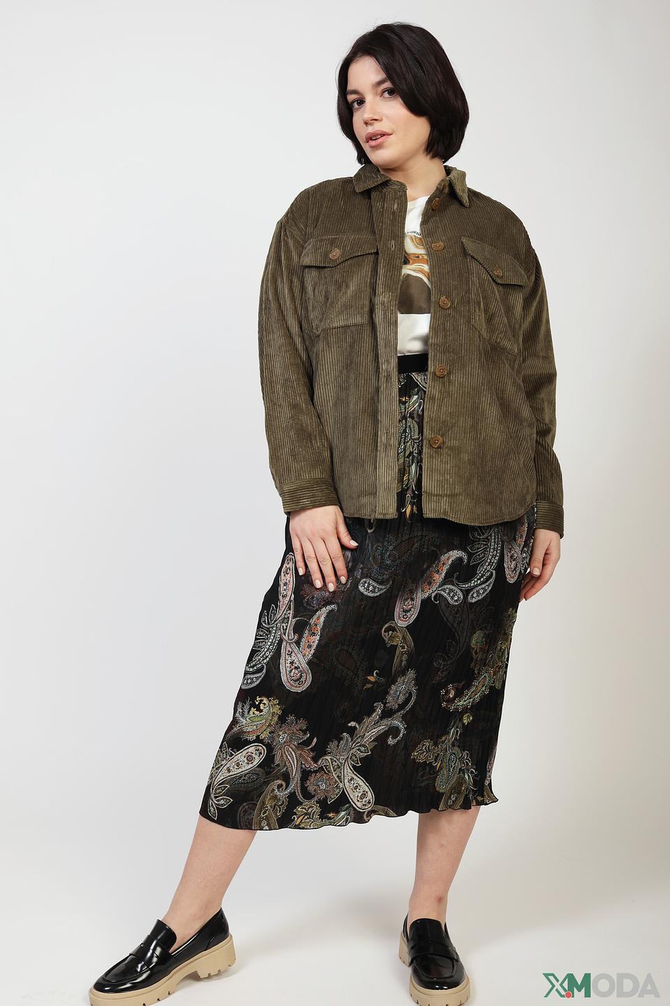 Жакет Comma вельветовый оливковый