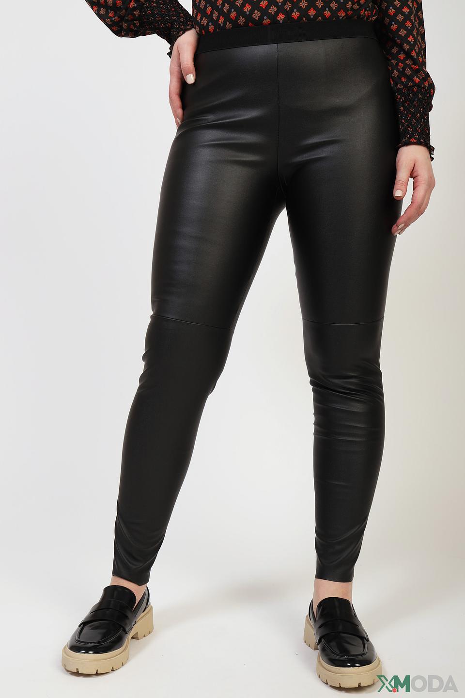 Брюки Set кожаные черные