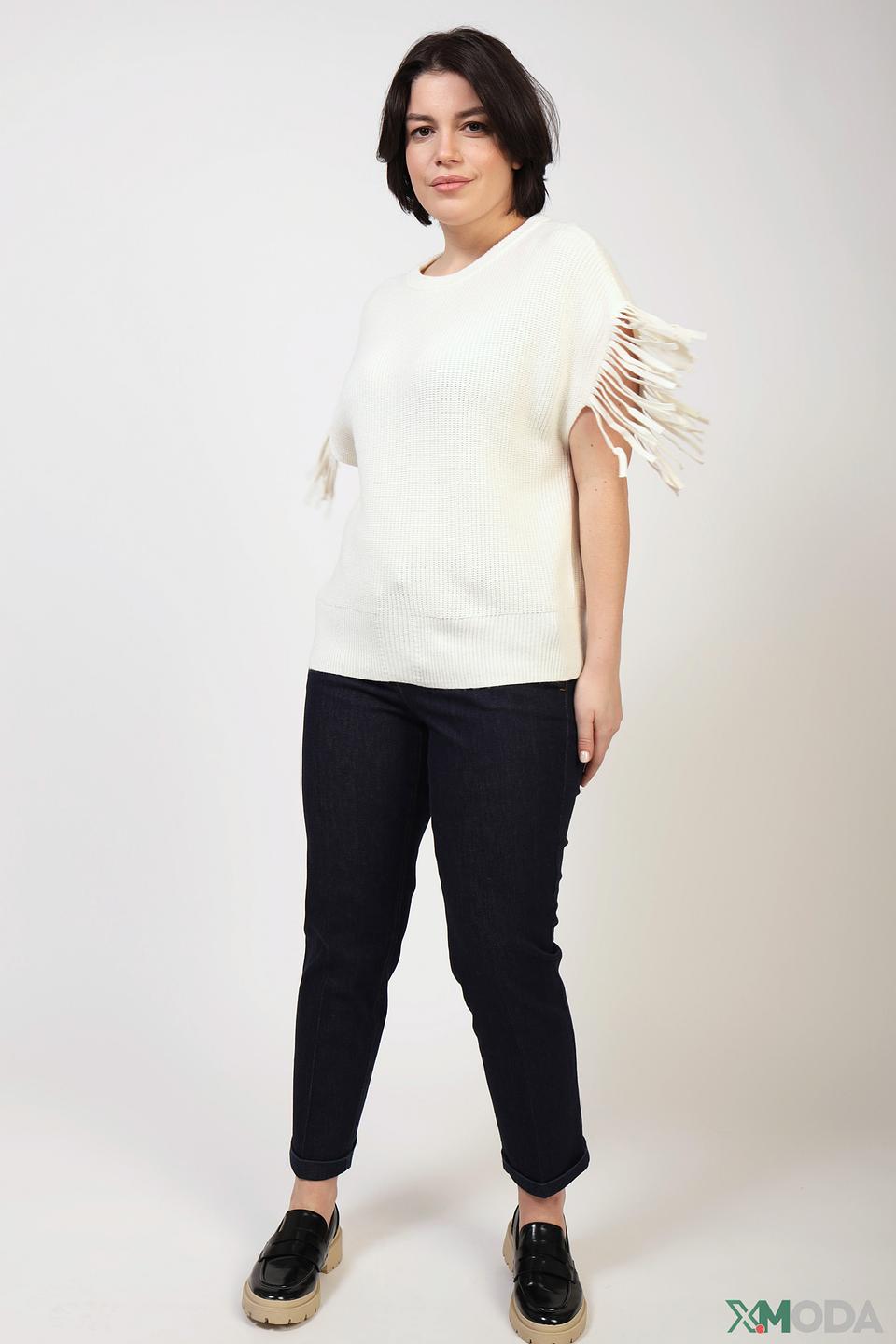 Жилет Taifun с бахромой молочный