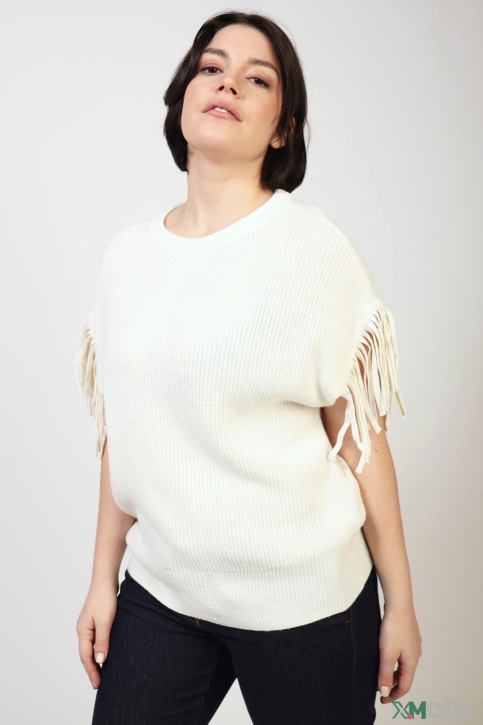 Жилет Taifun с бахромой молочный