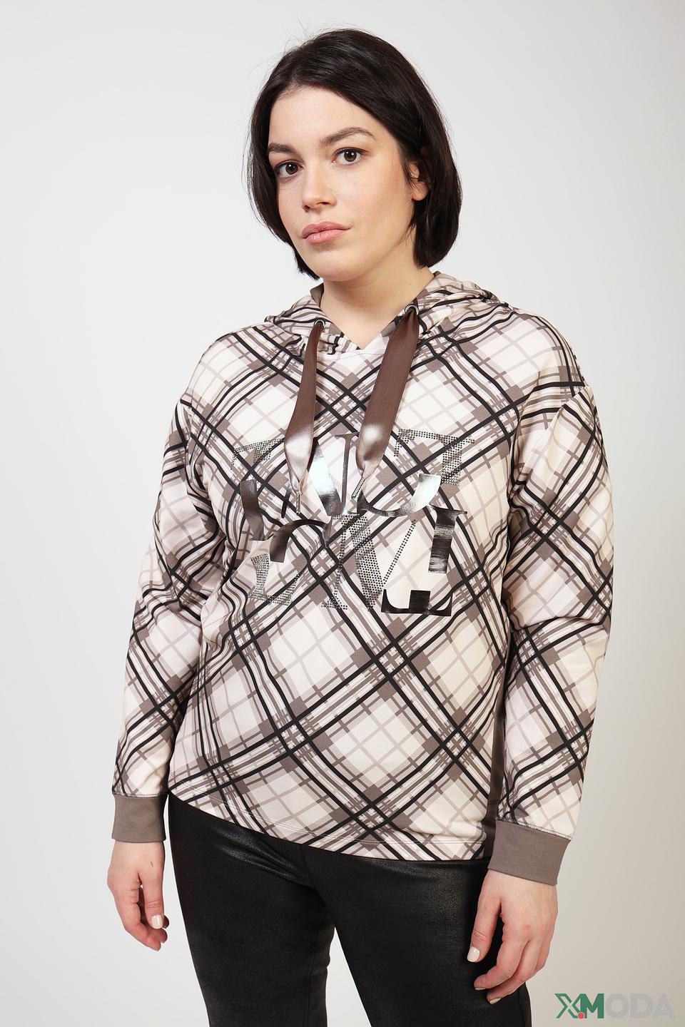 Пуловер Lecomte в клетку с лентой