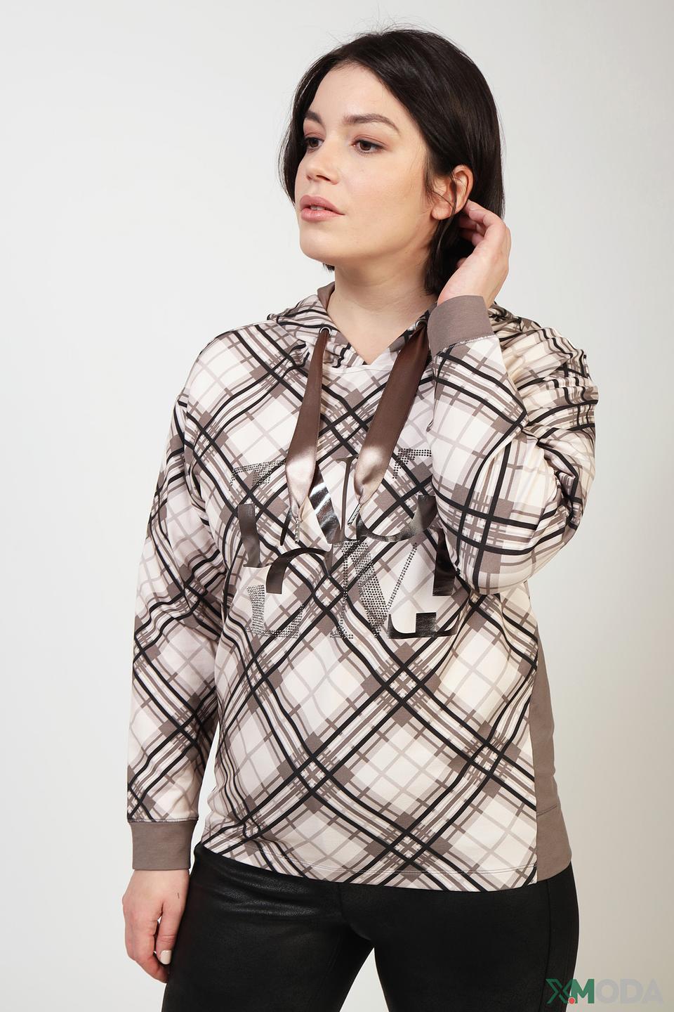 Пуловер Lecomte в клетку с лентой