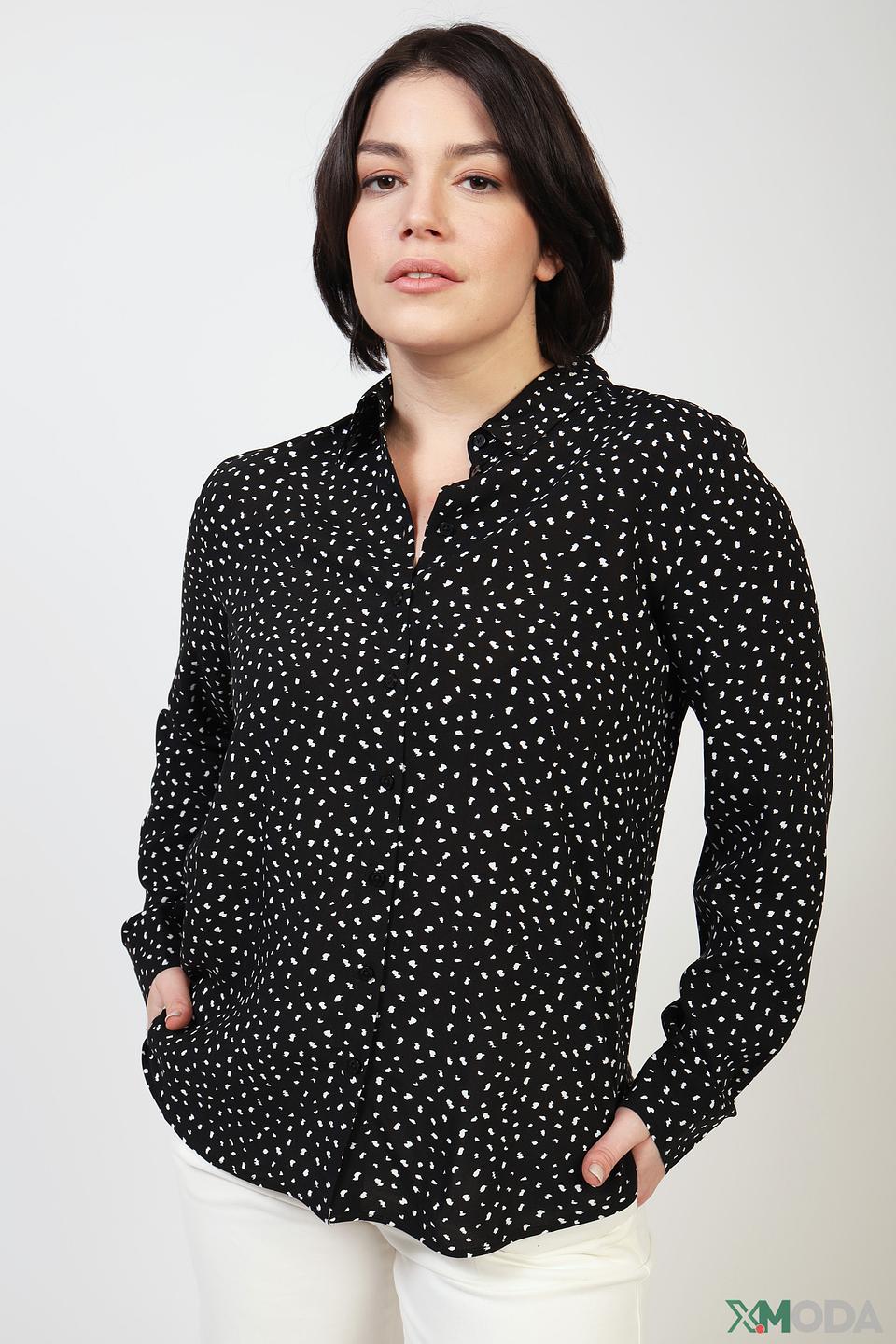 Рубашка Gerry Weber с горохом чёрная