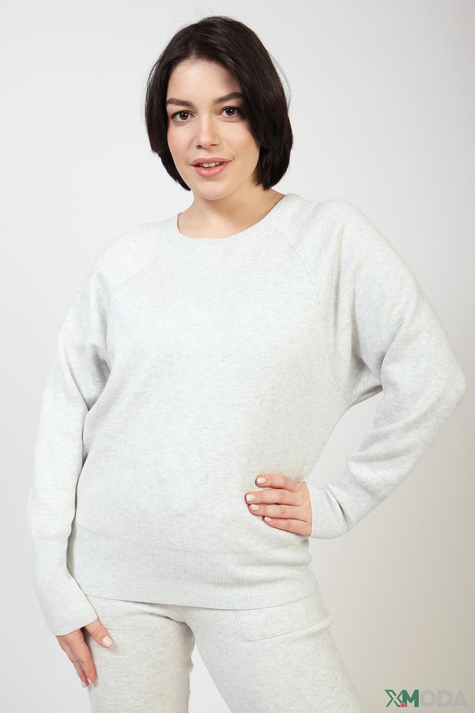 Пуловер Oui женский серый меланж