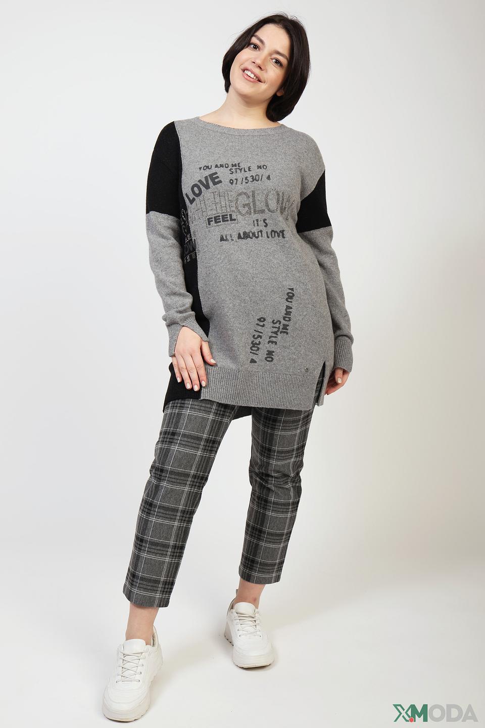 Платье Monari с принтом серое