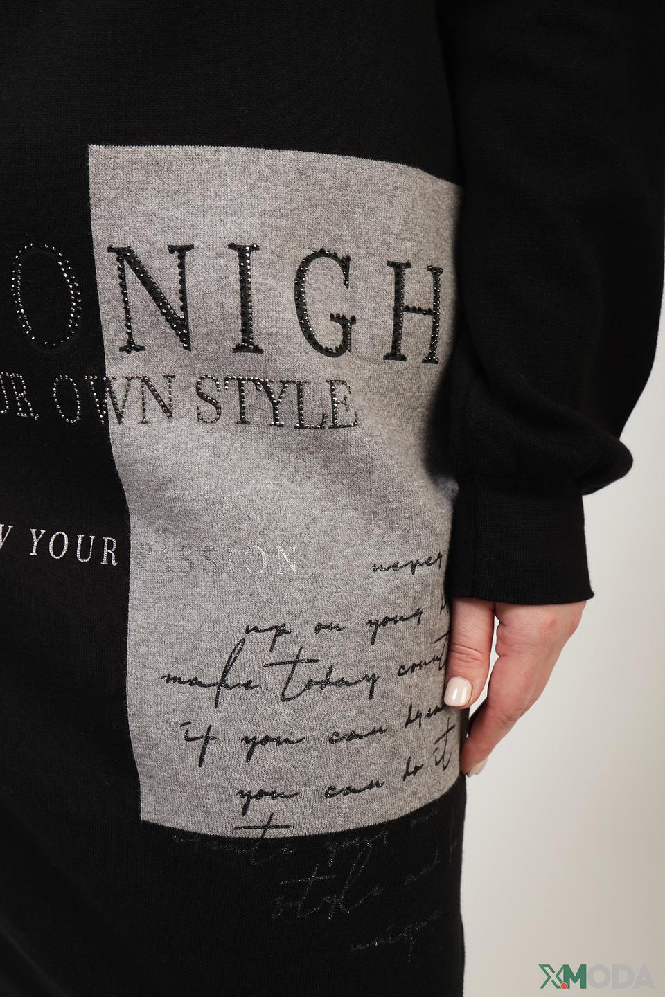 Платье Monari с принтом чёрно-серое